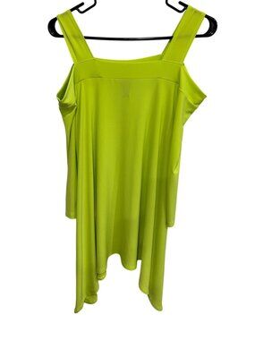 Clara Sunwoo Medium Lime Green Asymmetrical Tunic Top Minimalist Modern Organic
